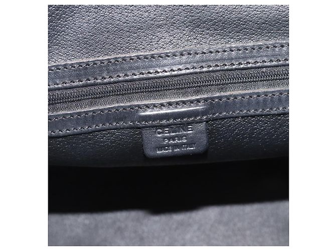 Céline Borsa CELINE Macadam Canvas PVC Pelle Nera Oro Auth 187503A Nero D'oro - vista 18