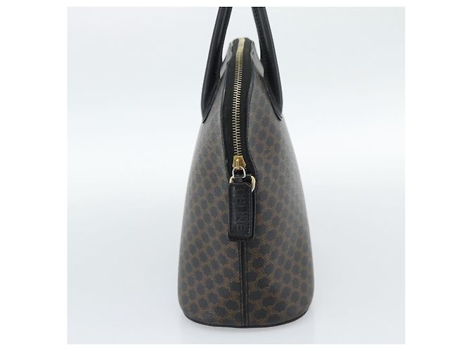 Céline Borsa CELINE Macadam Canvas PVC Pelle Nera Oro Auth 187503A Nero D'oro - vista 3