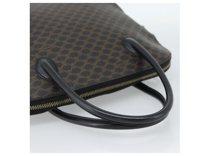 Céline Borsa CELINE Macadam Canvas PVC Pelle Nera Oro Auth 187503A Nero D'oro - vista 7