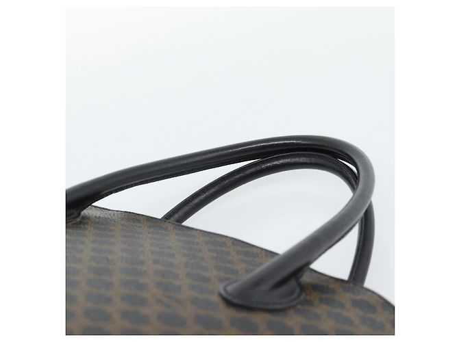 Céline Borsa CELINE Macadam Canvas PVC Pelle Nera Oro Auth 187503A Nero D'oro - vista 8
