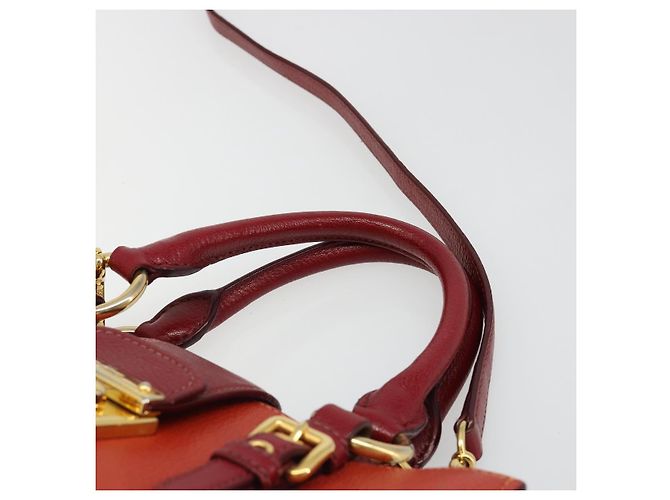 Borsa Miu Miu Ready Lock in pelle 2way Arancione Rosso Oro Auth am11916A D'oro - vista 14