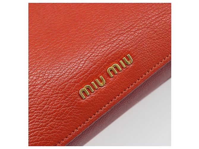 Borsa Miu Miu Ready Lock in pelle 2way Arancione Rosso Oro Auth am11916A D'oro - vista 19
