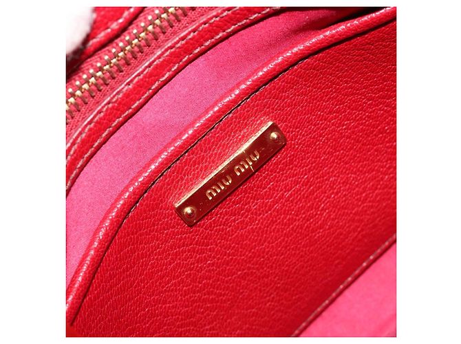 Borsa Miu Miu Ready Lock in pelle 2way Arancione Rosso Oro Auth am11916A D'oro - vista 22
