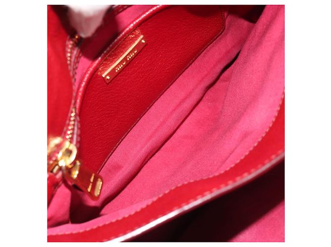 Borsa Miu Miu Ready Lock in pelle 2way Arancione Rosso Oro Auth am11916A D'oro - vista 25