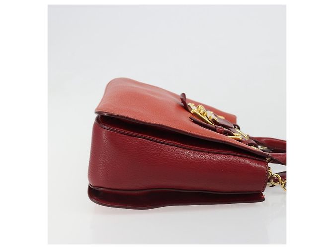 Borsa Miu Miu Ready Lock in pelle 2way Arancione Rosso Oro Auth am11916A D'oro - vista 3