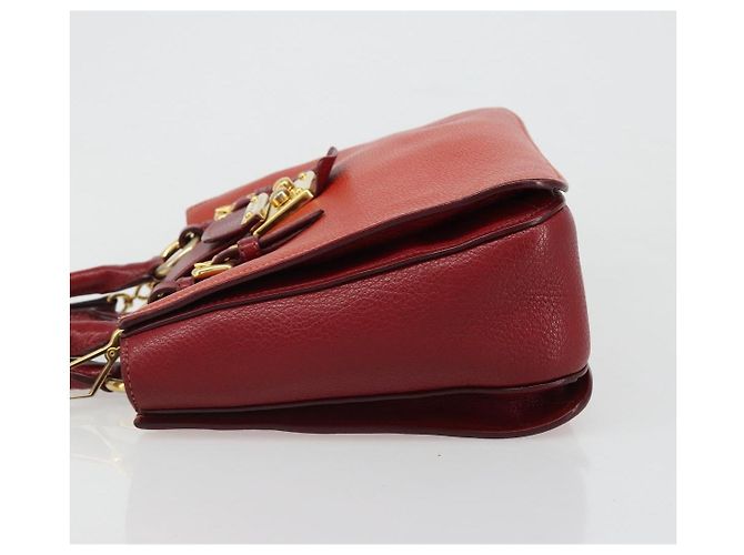 Borsa Miu Miu Ready Lock in pelle 2way Arancione Rosso Oro Auth am11916A D'oro - vista 4