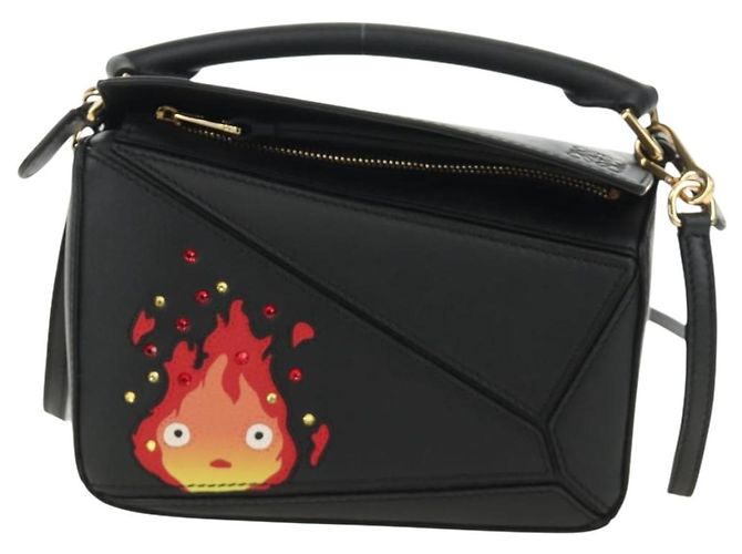 LOEWE × Studio Ghibli Howl's Calcifer Puzzle Mini Bag 2way Black Auth 167415SM Nero D'oro - vista 13