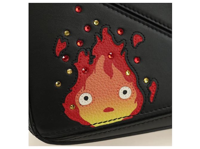 LOEWE × Studio Ghibli Howl's Calcifer Puzzle Mini Bag 2way Black Auth 167415SM Nero D'oro - vista 21