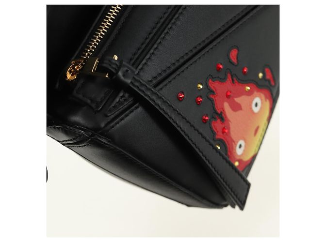 LOEWE × Studio Ghibli Howl's Calcifer Puzzle Mini Bag 2way Black Auth 167415SM Nero D'oro - vista 23