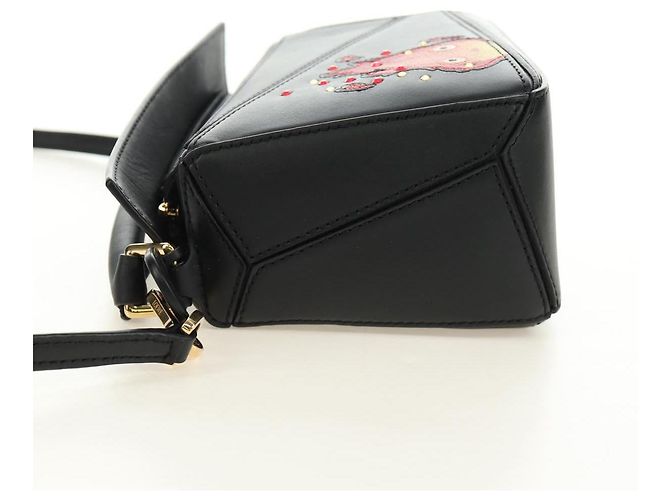 LOEWE × Studio Ghibli Howl's Calcifer Puzzle Mini Bag 2way Black Auth 167415SM Nero D'oro - vista 3