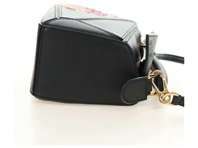 LOEWE × Studio Ghibli Howl's Calcifer Puzzle Mini Bag 2way Black Auth 167415SM Nero D'oro - vista 4