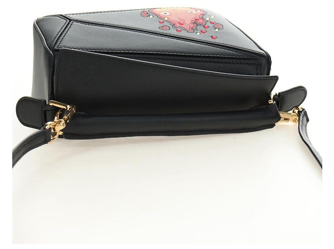 LOEWE × Studio Ghibli Howl's Calcifer Puzzle Mini Bag 2way Black Auth 167415SM Nero D'oro - vista 6