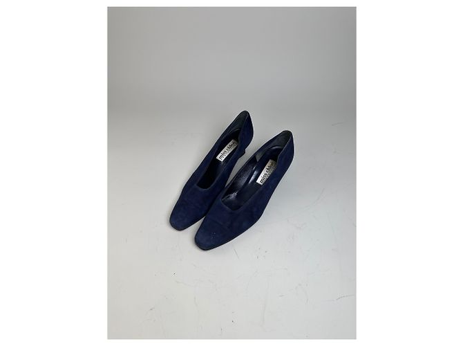 Chloé Décolleté vintage Chloe in scamosciato Navy Black Block Heel EU37 Blu navy - vista 3