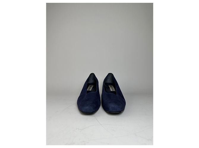 Chloé Décolleté vintage Chloe in scamosciato Navy Black Block Heel EU37 Blu navy - vista 4