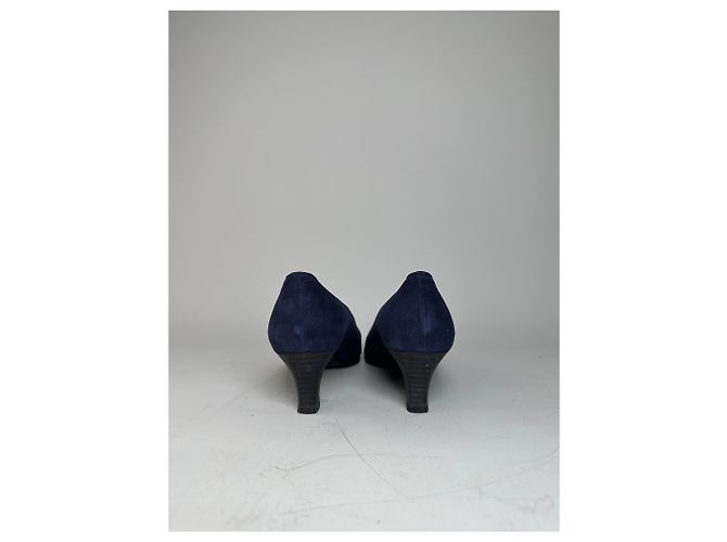 Chloé Décolleté vintage Chloe in scamosciato Navy Black Block Heel EU37 Blu navy - vista 5