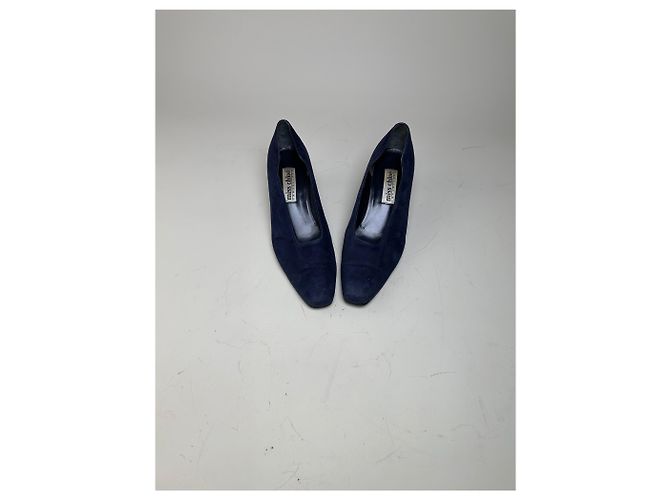Chloé Décolleté vintage Chloe in scamosciato Navy Black Block Heel EU37 Blu navy - vista 8