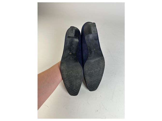 Chloé Décolleté vintage Chloe in scamosciato Navy Black Block Heel EU37 Blu navy - vista 9