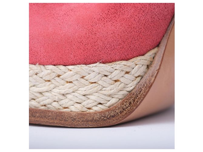 Autre Marque Sandali espadrilles con cinturino alla caviglia in nubuck rosa Casadei - vista 6