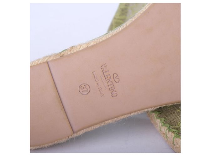 Valentino Garavani Espadrilles basse Valentino in rete e pizzo verde - vista 6