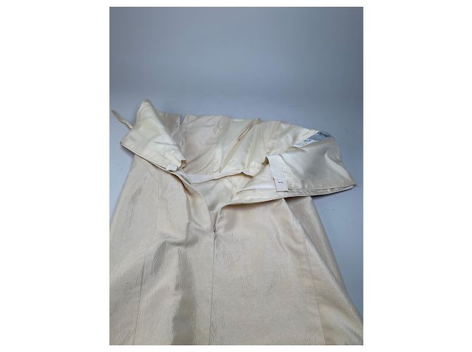 Céline Abito vintage Celine in viscosa e seta crema L Beige - vista 10