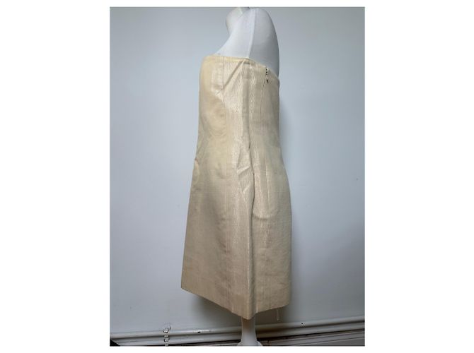Céline Abito vintage Celine in viscosa e seta crema L Beige - vista 11