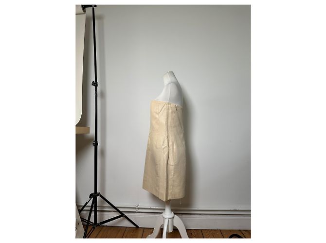 Céline Abito vintage Celine in viscosa e seta crema L Beige - vista 2