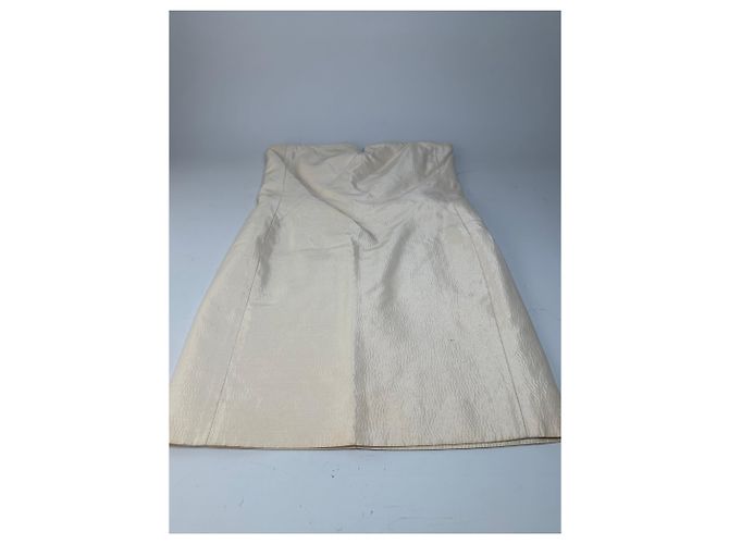 Céline Abito vintage Celine in viscosa e seta crema L Beige - vista 4