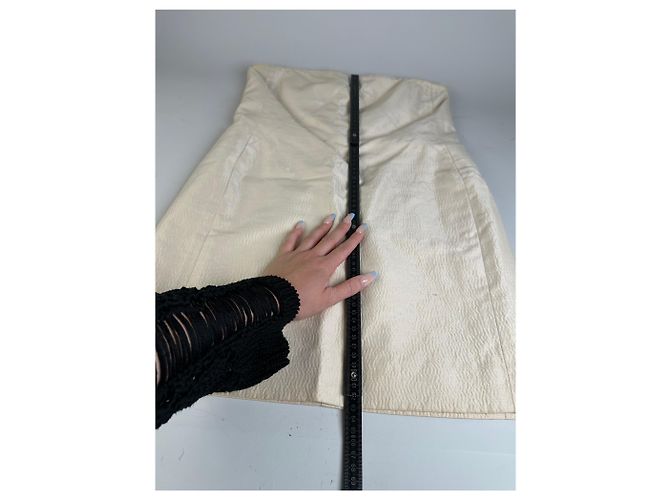 Céline Abito vintage Celine in viscosa e seta crema L Beige - vista 5