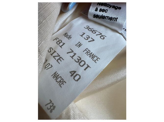Céline Abito vintage Celine in viscosa e seta crema L Beige - vista 8