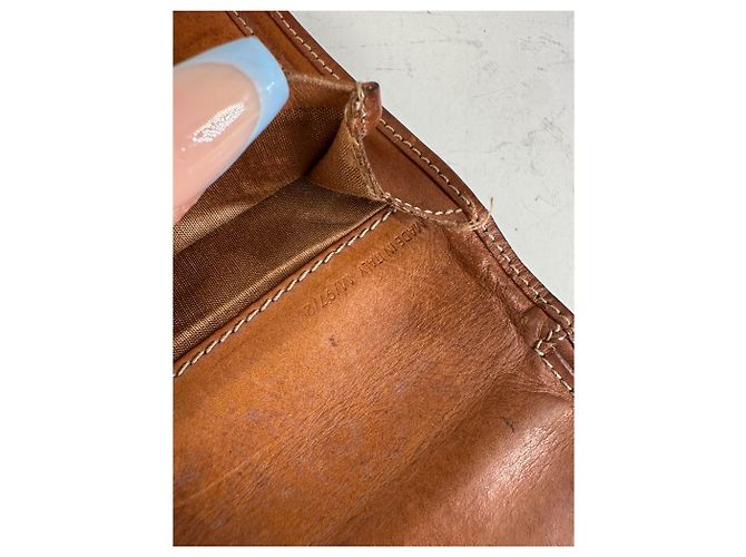 Céline Vintage Celine Coated Canvas Wallet Dark Brown Tan Silver Camel - view 5