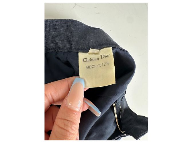 Pantaloncini in cotone vintage Dior blu navy S - vista 5