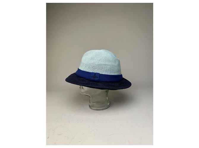 Chapeau structuré Vintage Vivienne Westwood Bleu clair Marine Bleu Marine - vue 8