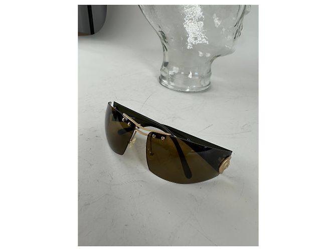 Céline Occhiali da sole vintage Celine Logo Marroni con accenti dorati Marrone - vista 12