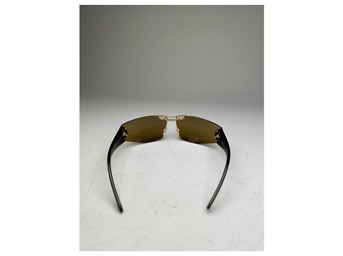 Céline Occhiali da sole vintage Celine Logo Marroni con accenti dorati Marrone - vista 5