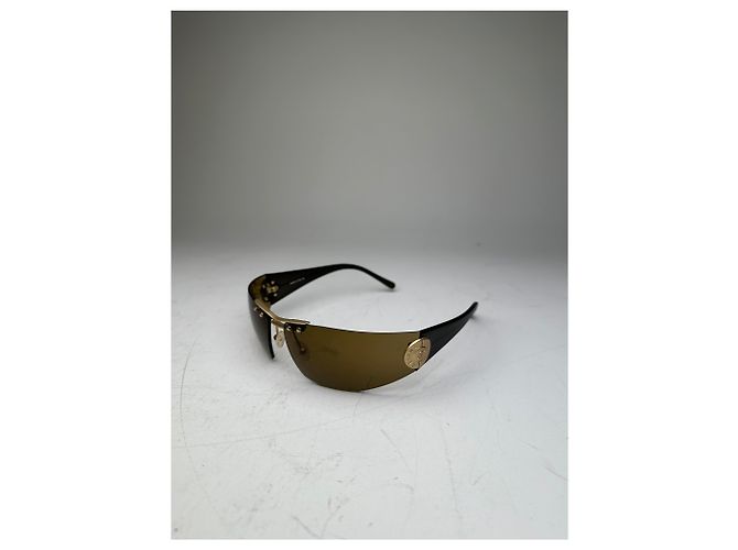 Céline Occhiali da sole vintage Celine Logo Marroni con accenti dorati Marrone - vista 7