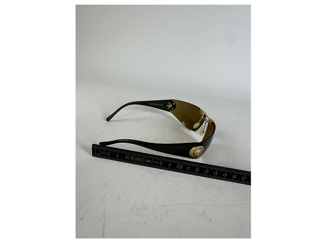 Céline Occhiali da sole vintage Celine Logo Marroni con accenti dorati Marrone - vista 8
