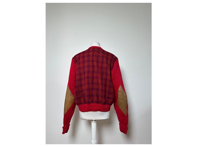 Cardigan Vintage Dior in Seta e Cotone Rosso Amaranto M - vista 11