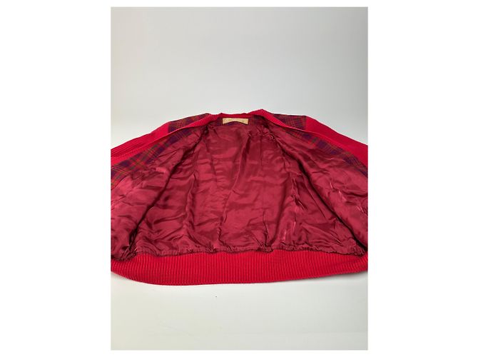 Cardigan Vintage Dior in Seta e Cotone Rosso Amaranto M - vista 7