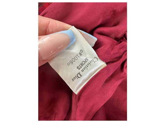Cardigan Vintage Dior in Seta e Cotone Rosso Amaranto M - vista 9