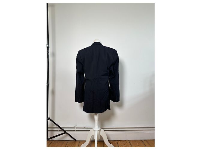 Vintage Dior Men's Wool Blazer Navy Silk Lined S-M Navy blue - view 3