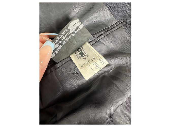 Vintage Dior Men's Wool Blazer Navy Silk Lined S-M Navy blue - view 6