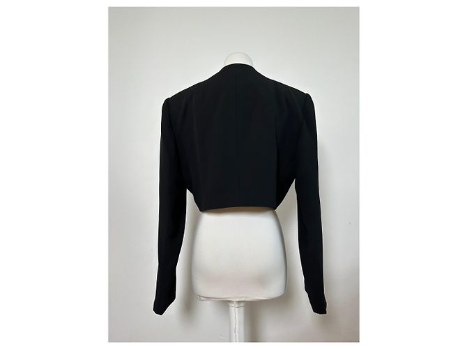Vintage Givenchy Cropped Wool Blend Jacket Black XL - view 3