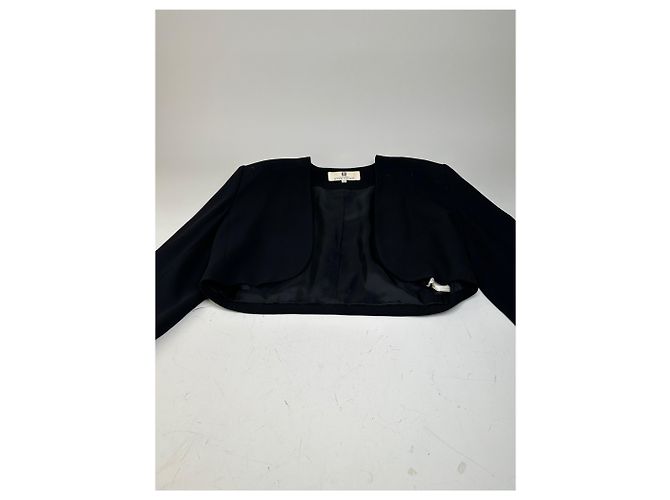 Vintage Givenchy Cropped Wool Blend Jacket Black XL - view 4