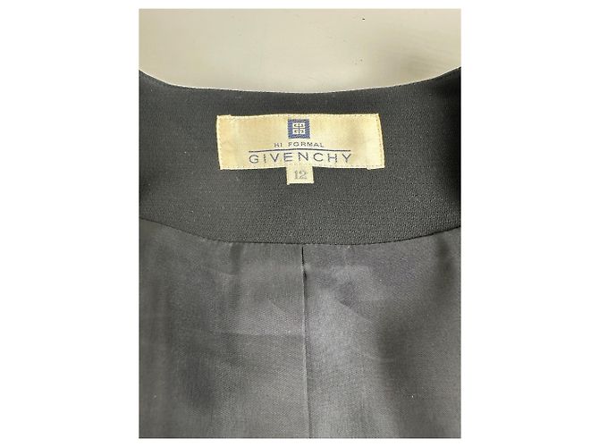 Vintage Givenchy Cropped Wool Blend Jacket Black XL - view 5