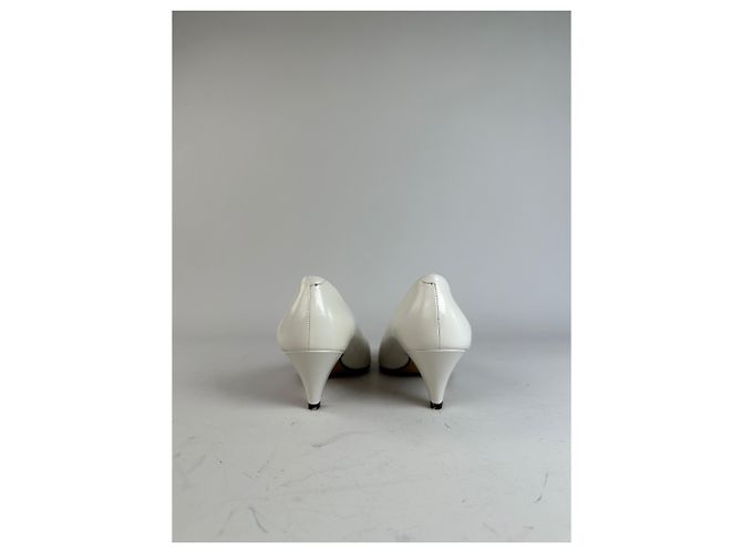 Chloé Décolleté in pelle vintage Chloe, tacco argento, bianco EU37 - vista 5