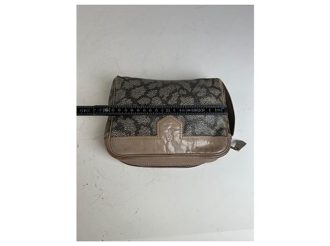 Yves Saint Laurent Beauty case in tela vintage Saint Laurent beige marrone - vista 10