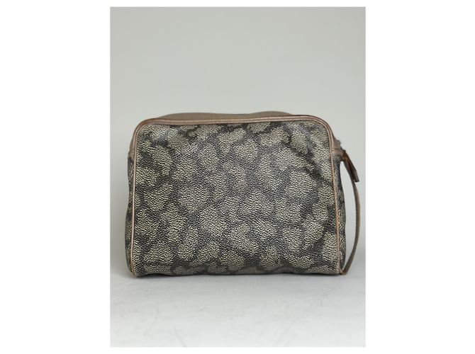 Yves Saint Laurent Beauty case in tela vintage Saint Laurent beige marrone - vista 2
