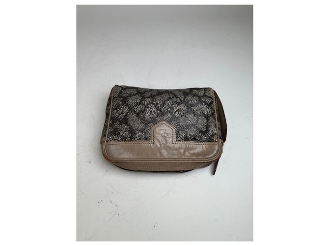 Yves Saint Laurent Beauty case in tela vintage Saint Laurent beige marrone - vista 7