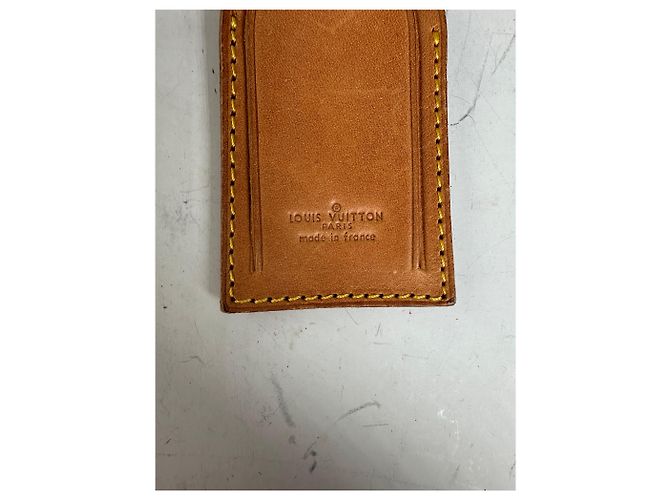 Vintage Louis Vuitton Leder Kofferanhänger Tan Gold Kamel - Ansicht 4