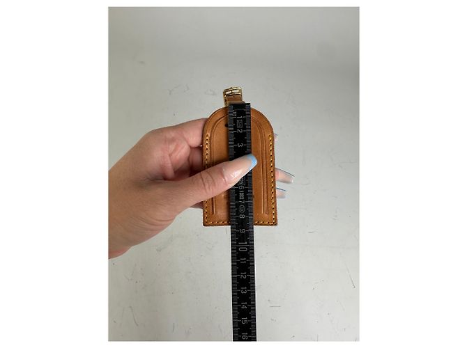 Vintage Louis Vuitton Leder Kofferanhänger Tan Gold Kamel - Ansicht 5